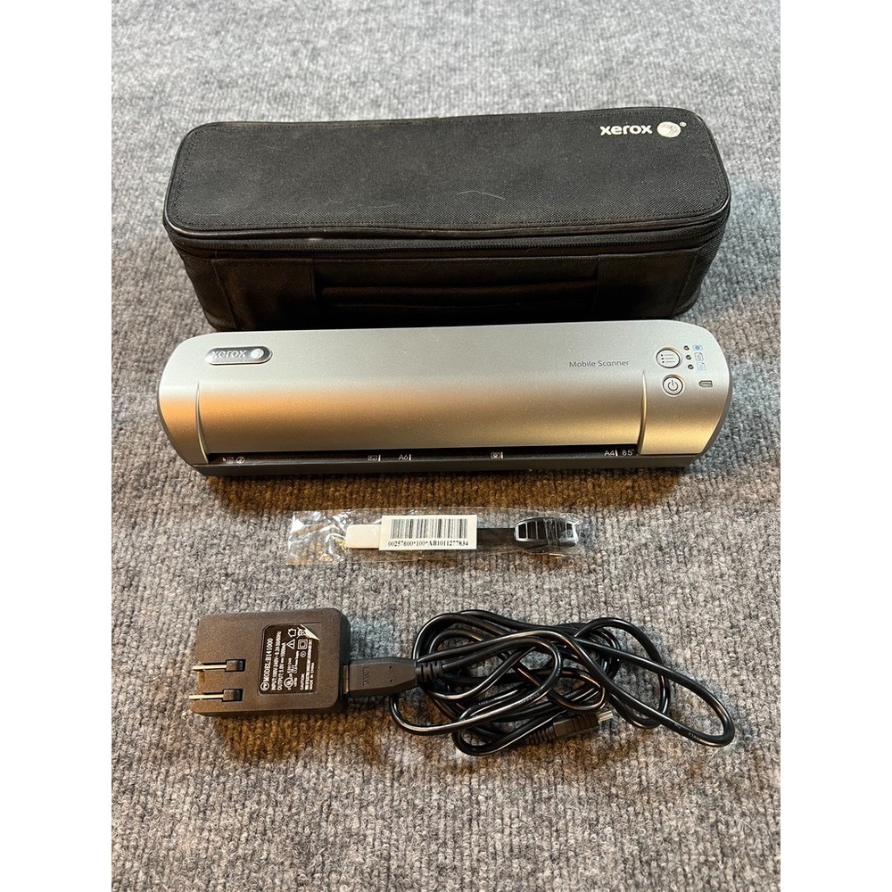 Xerox Mobile Scanner XMOBILE-SD Portable A4 8.5" w/ Case, AC Adapter & USB – Tes